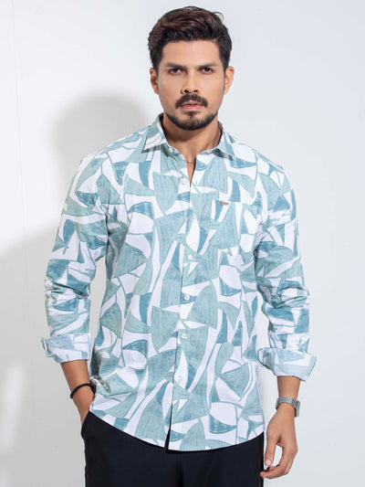 Paste White Printed Viscos Premium Full sleeve Shirt