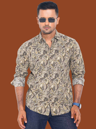 Dark Olive - Base Sankha Printed Premium Full sleeve Shirt