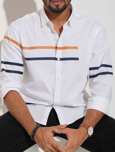 White chest stripe contrast full sleeve