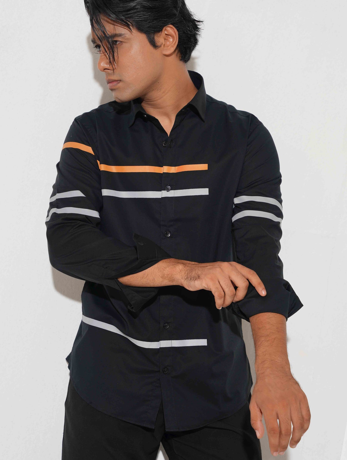 Black chest stripe contrast full sleeve