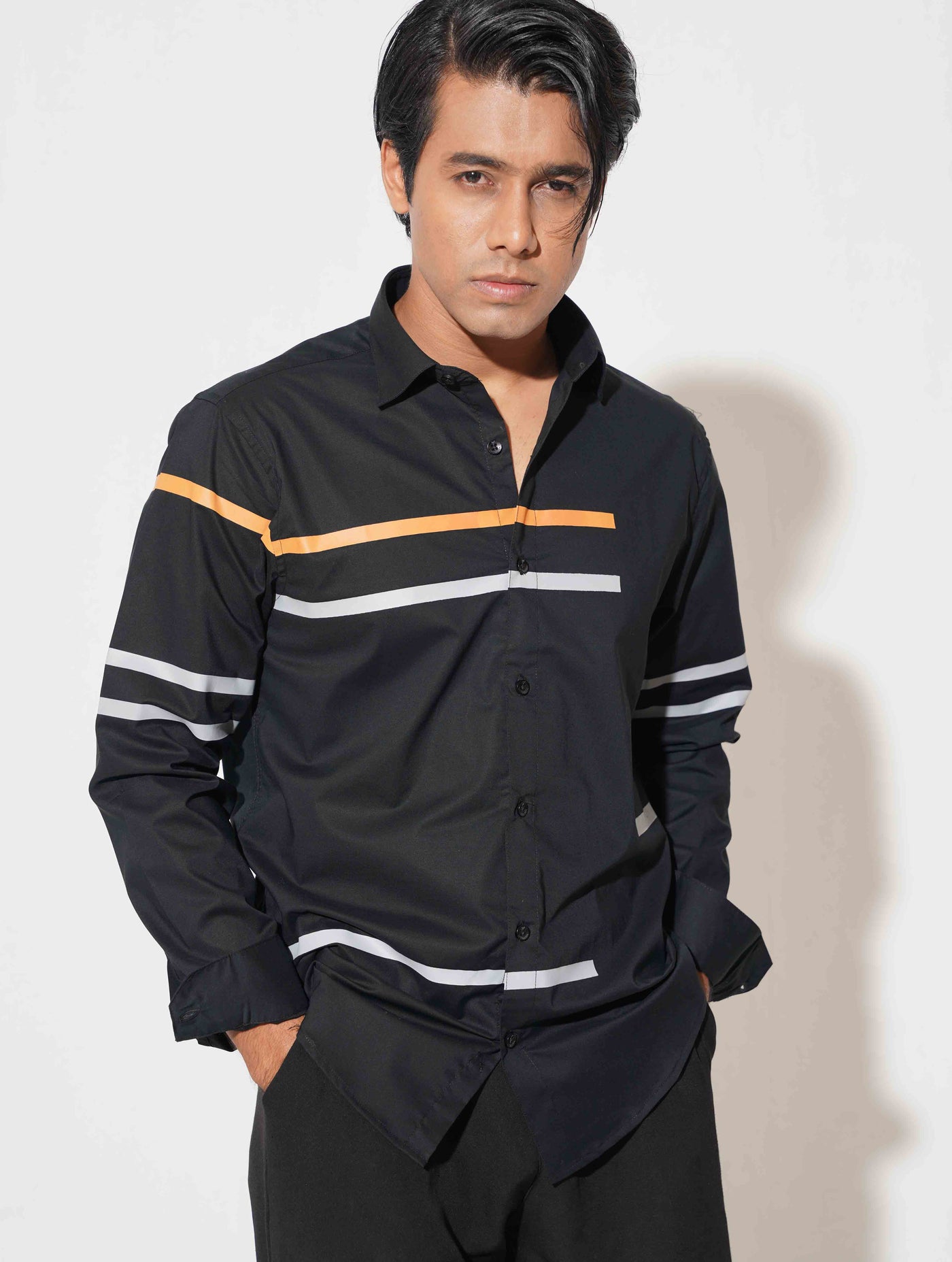 Black chest stripe contrast full sleeve