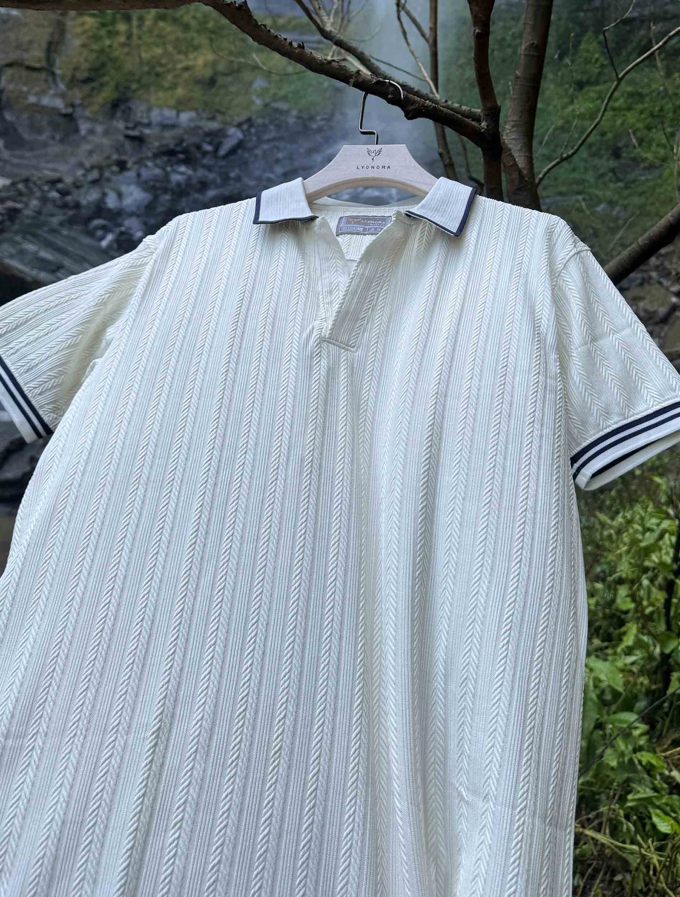 Off-white Texture Premium Polo