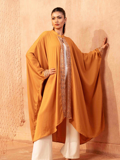 Burnt orange female cover up dress